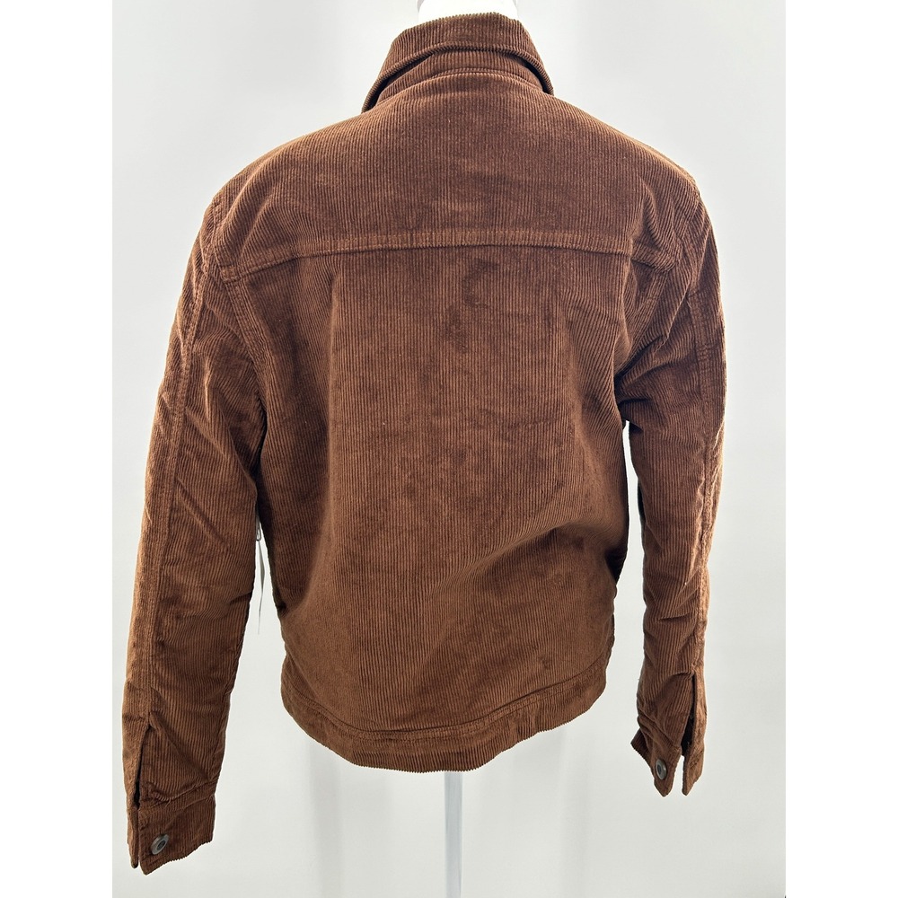 Mutual Weave Sherpa Lined Corduroy Trucker Jacket Brown Western Workwear S - Picture 4 of 15